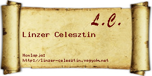 Linzer Celesztin névjegykártya
